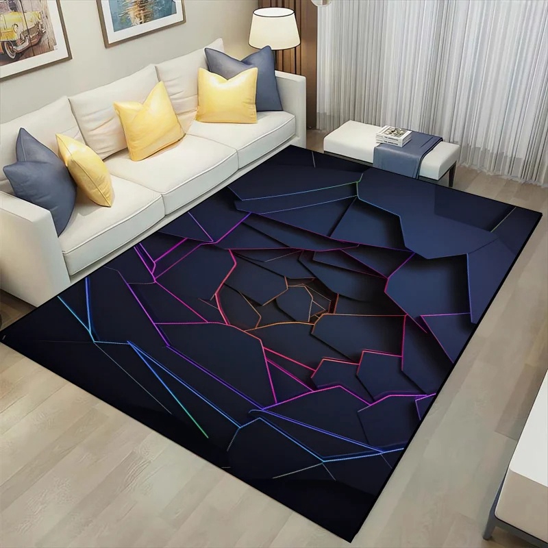 Outdoor Sport Live - 3D Geometric Carpet Neon Lights Rugs