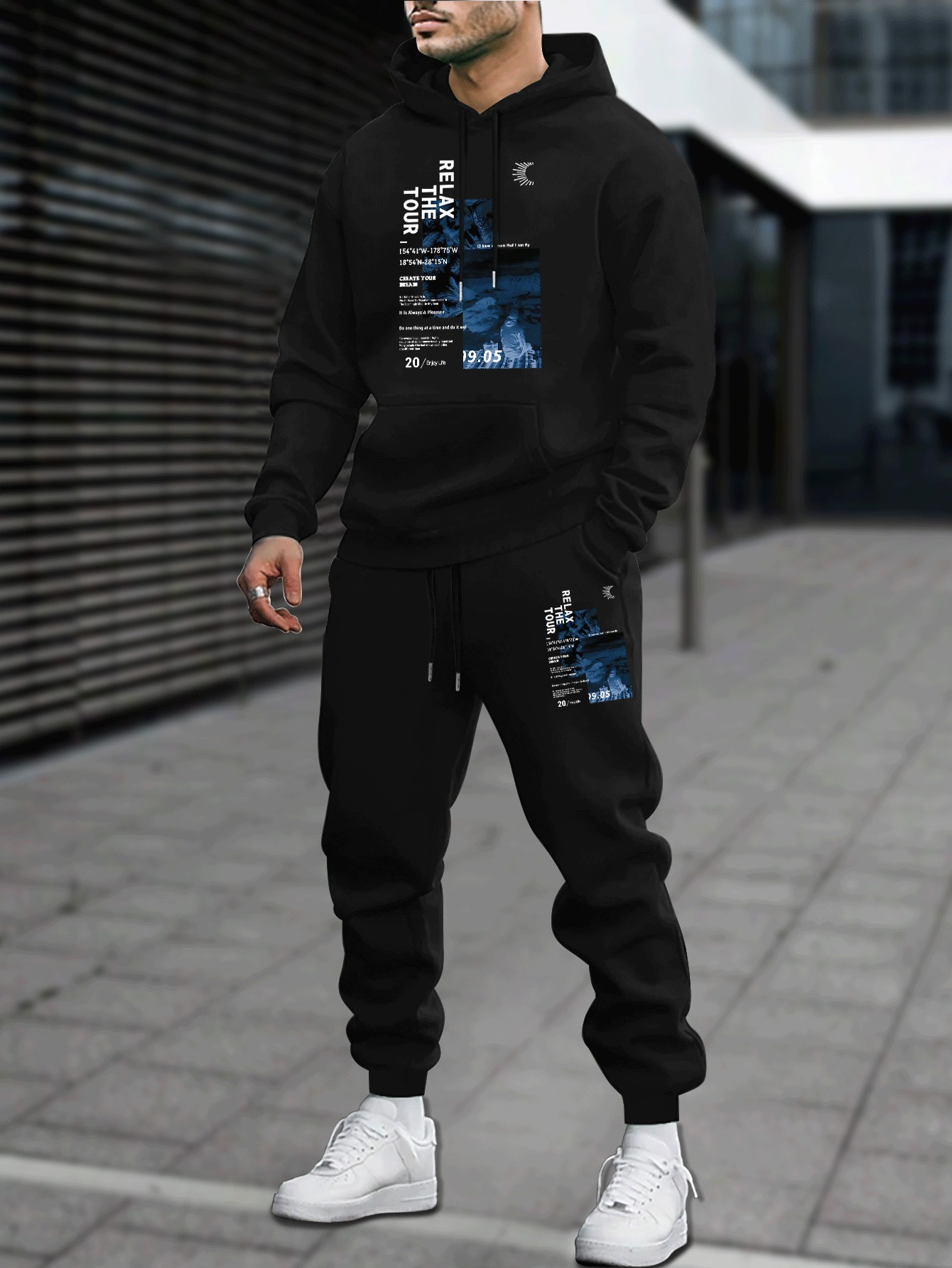 Outdoor Sport Is - Men Autumn Winter Hoodie Sweatpants 2