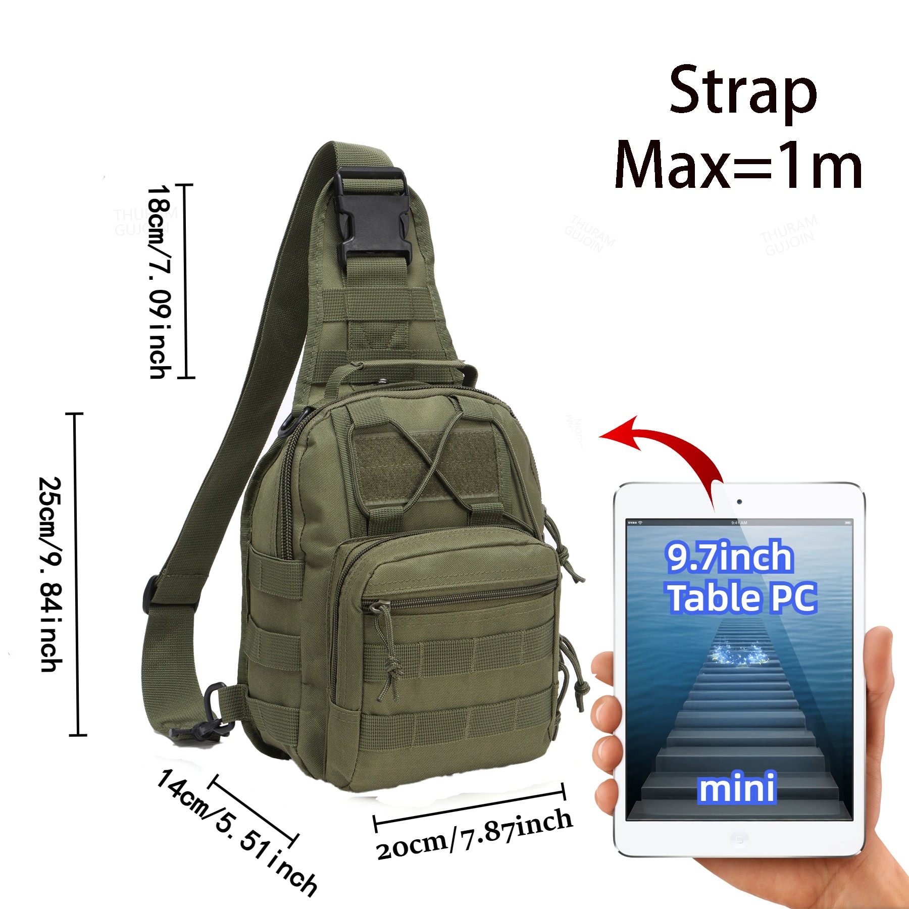 THURAM Outdoor Tactical Bag Ba - đánh giá và giá Outdoor Sport Day