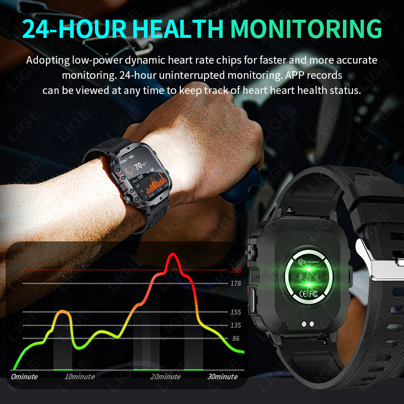 LIGE Outdoor Smart Watch Men 2 - đánh giá và giá Outdoor Sport Day